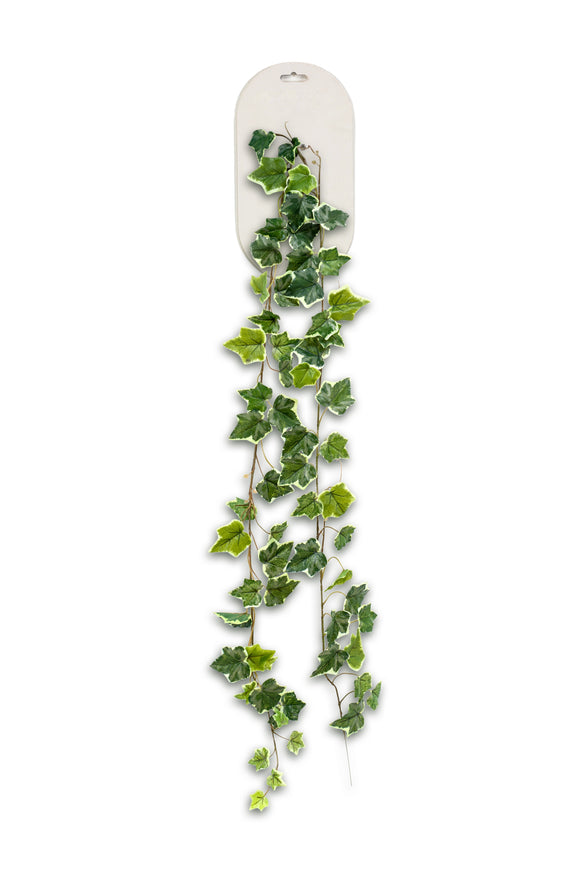 Lierre retombant artificiel 180 cm - 1 guirlande - Panaché vert / blanc