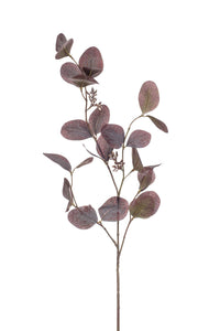 Eucalyptus Populus con frutti artificiali - 1 ramo - Viola-Grigio
