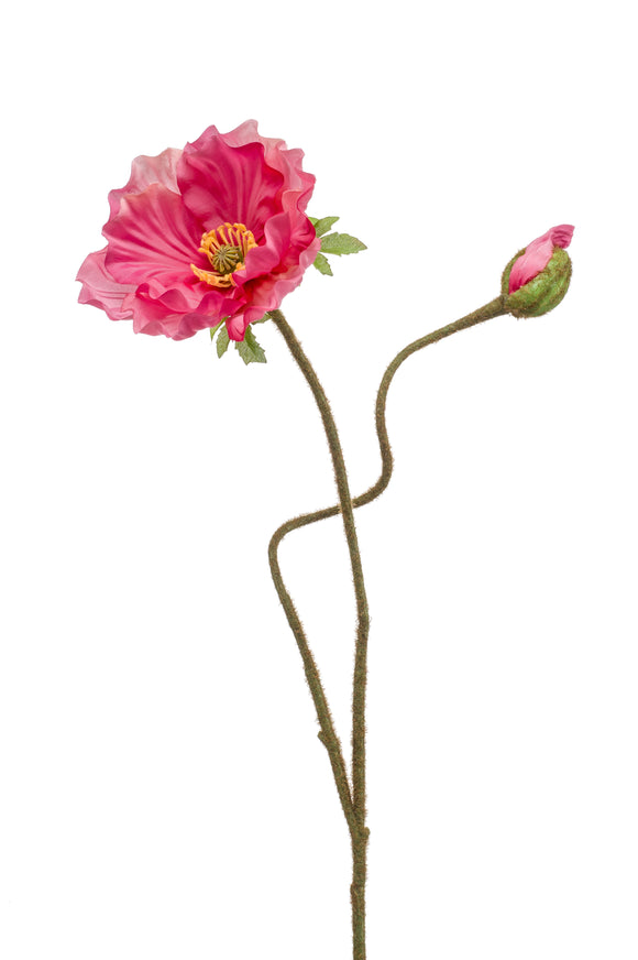 Coquelicots artificiels - 1 tige - Rose
