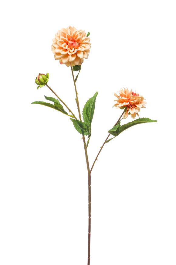 Dahlia mini artificiel - 1 tige - Pêche