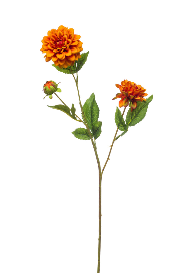 Dahlia mini artificiel - 1 tige - Orange