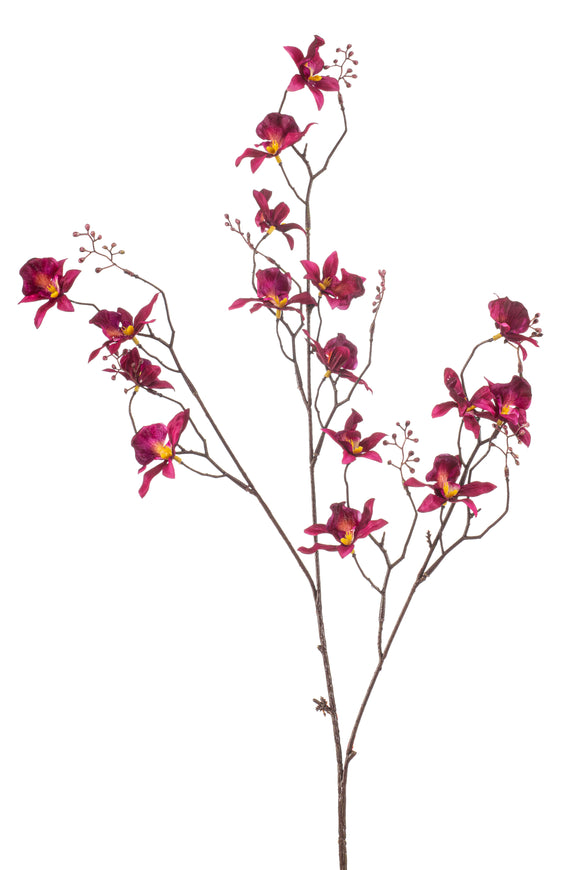 Orchidea artificiale - 1 ramo - rosso fucsia