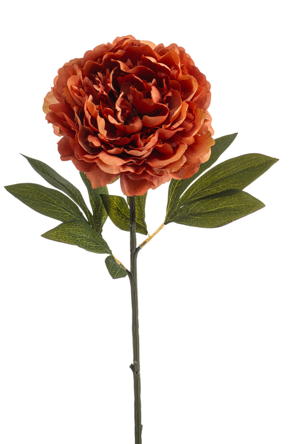Peonia artificiale - 1 stelo - Arancione