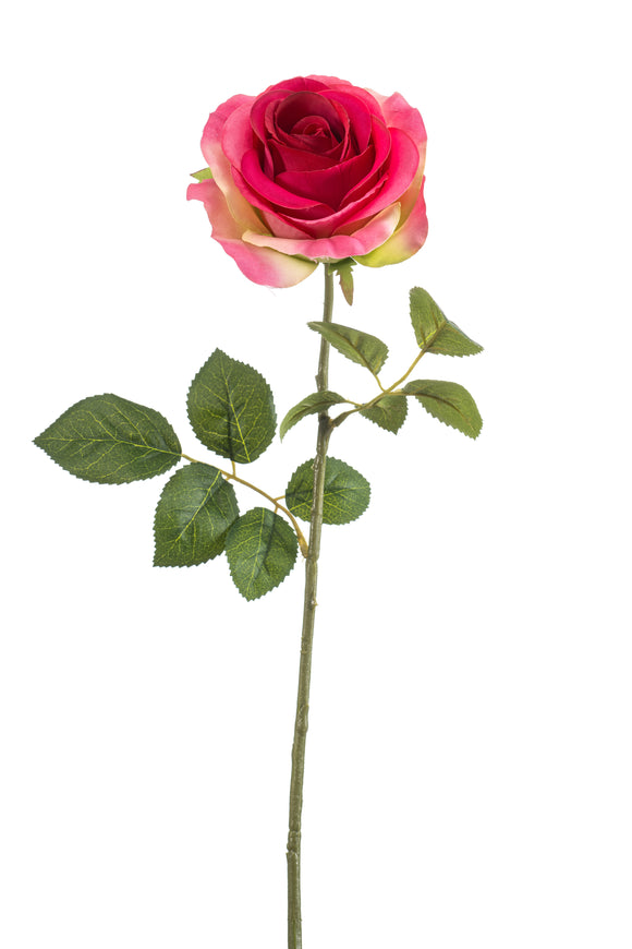 Rosa artificiale - 1 stelo - rosso fucsia