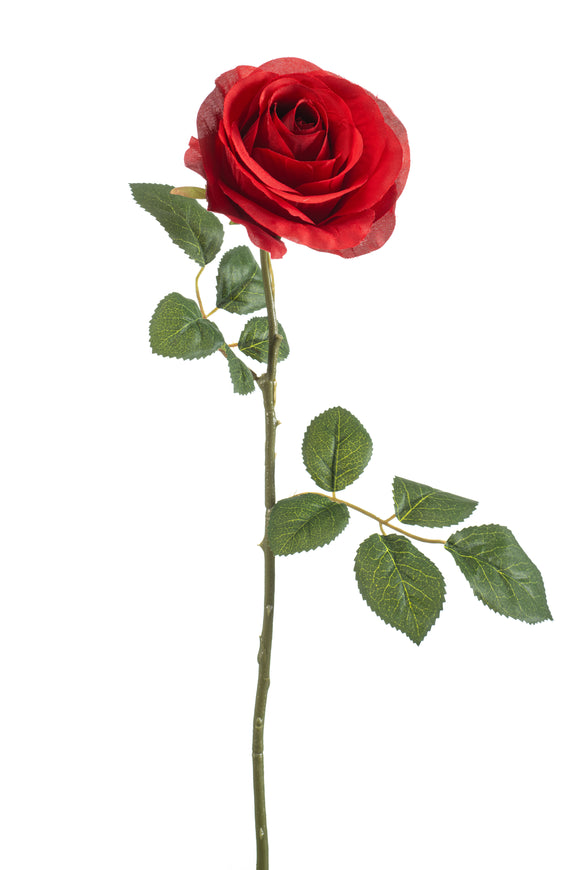 Rose artificielle - 1 tige - Rouge