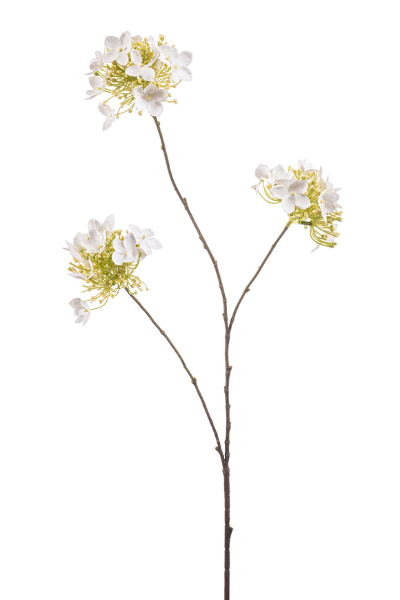 Hortensia artificiel - 1 branche - Blanc