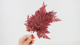 Felce Davalia stabilizzata - 6 steli - Rosso